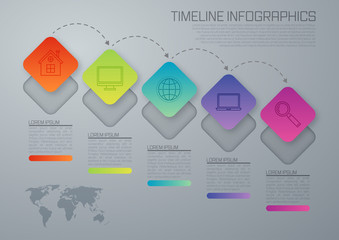 Vector illustration infographic five options