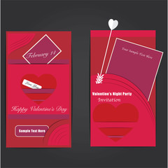 valentine red invitation card