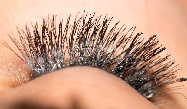 lashes in a beauty salon. macro
