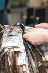 hair coloring in a beauty salon