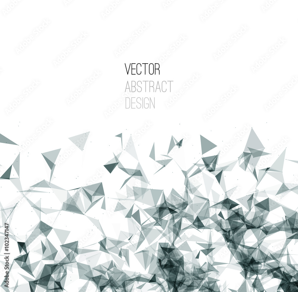 Poster Wireframe mesh polygonal background. 