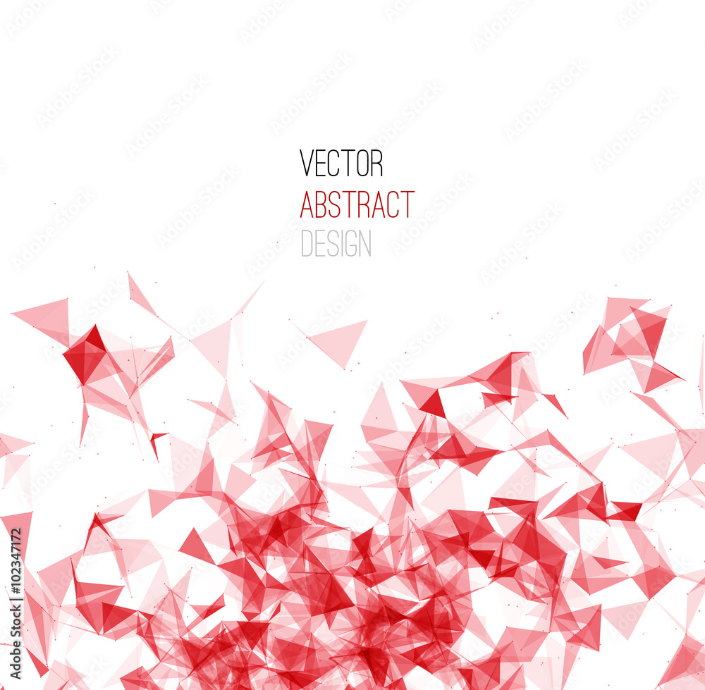 Poster Wireframe mesh polygonal background. 