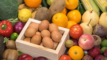 Set of many different raw foods for healthy