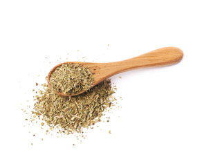 Pile of dry mate tea isolated