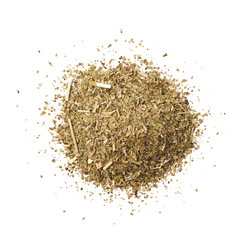 Pile of dry mate tea isolated