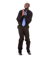 scared black businessman