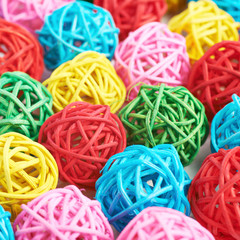 Surface covered with straw balls