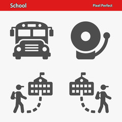 School Icons. Professional, pixel perfect icons optimized for both large and small resolutions. EPS 8 format.