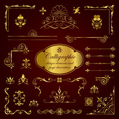 Calligraphic design elements and page decoration in gold