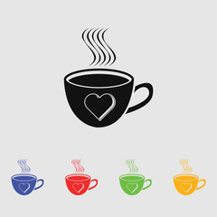 Cup of coffee  - Valentine's Day vector icon