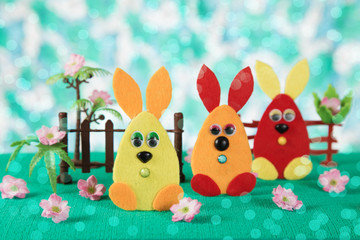 Three Easter bunny.