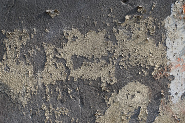 Part of the old wall crumbling abandoned building.