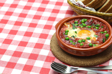 flamenco eggs, huevos a la flamenca, spanish andalusian cuisine
