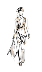 Fashion model. Sketch.