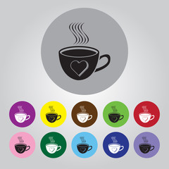 Cup of coffee  - Valentine's Day vector icon