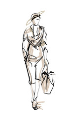 Fashion model. Sketch.
