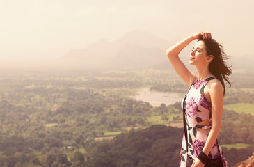 Naklejka premium Portrait of a beautiful redhead woman