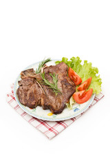Fiorentina con contorno di verdure, T-bone steak with vegetables