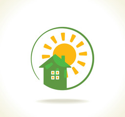 Solar power for the home. Template design for an icon or logo.