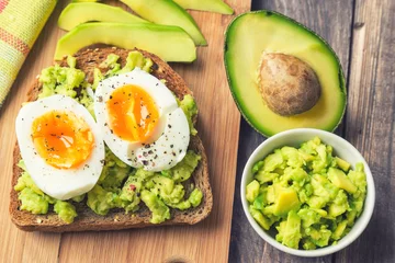 Foto op Plexiglas Toast with avocado and egg © Anastasia Izofatova