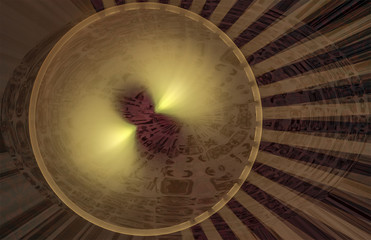 Abstract fractal pattern in the form of circles and stripes