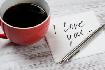 Message written on napkin