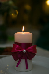 Aroma candle with purple color
