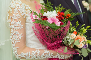 Bridal bouquet of various flowers