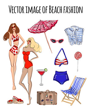 Vector image Beach fashion