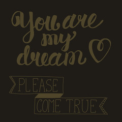 Vector image with hand drawn quote