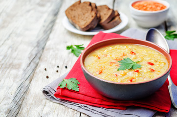 Red lentil vegetable soup