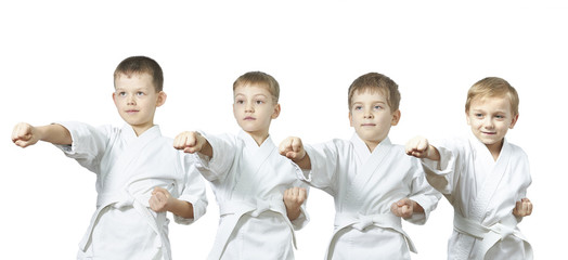 In karategi athletes are beating punch arm © andreyfire