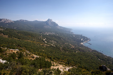 Fototapeta na wymiar Beautiful nature mountain and sea landscape in Crimea