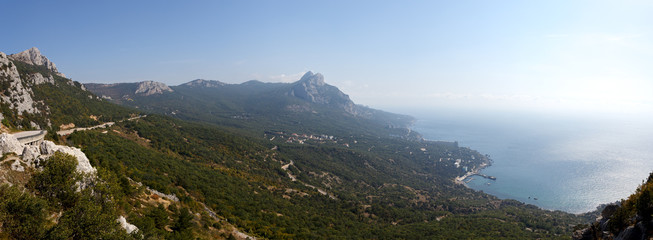 Beautiful nature mountain and sea landscape in Crimea