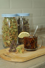 Herbal tea with pastries