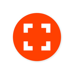 Obraz premium Pomarańczowa ikona aplikacji płaskiej