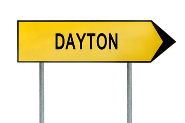 Yellow street concept sign Dayton isolated on white