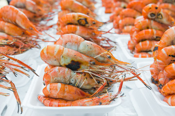 Grilled shrimps seafood