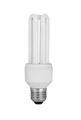 Fluorescent light bulb isolated on white