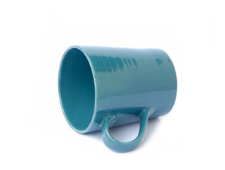 blue mug on a white background