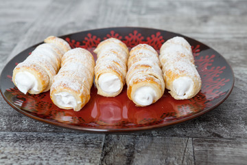 Golden pastries filled with french vanilla cream