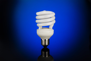 Fluorescent light bulb on color full background