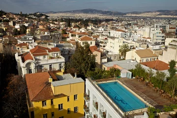 Fototapeten Athens cityscape view from hotel roof. © kenzo