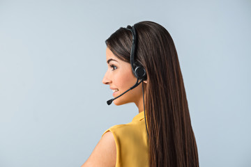Obraz premium Nice photo of call center operator