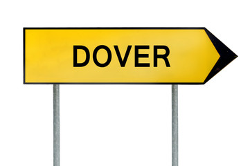 Yellow street concept sign Dover isolated on white