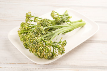 tender shoots of green broccoli