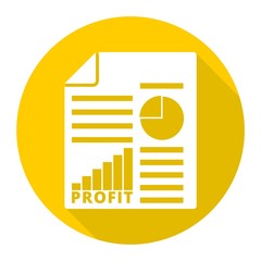 Business profit report icon with long shadow