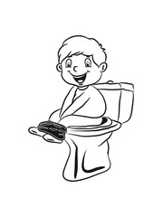 wc little boy sitting loo