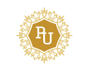 PU initial royal letter logo