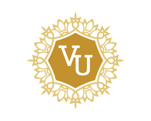 VU initial royal letter logo